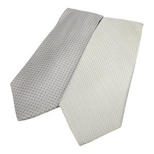 Nicole Miller Jones New York Silk Ties Gray Blue White Cream Lot Of 2